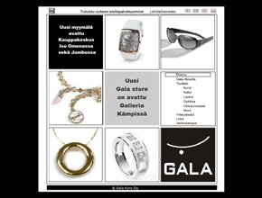 Gala on muodikkaiden korujen ja kellojen erikoismyym&auml;l&auml; Suomessa.